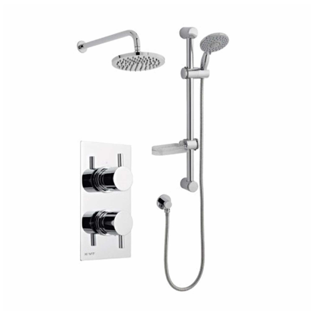 K-Vit Kartell Plan thermostatic concealed shower with fixed and adjustable heads (1)