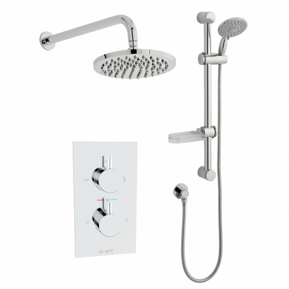 K Vit Kartell Plan Thermostatic Concealed Shower with Fixed and Adjustable Heads