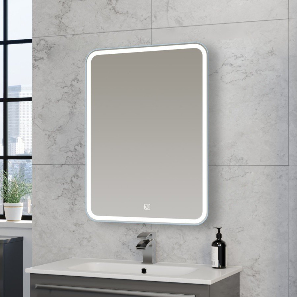 Kartell Alder 700 X 500mm Led Mirror, Vellamo Led Illuminated Bathroom Magnifying Mirror With Demister Pad Shaver Socket