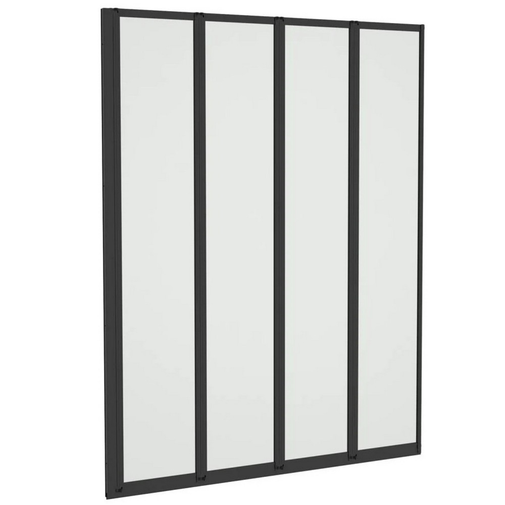 Kartell Aqualux 1400 x 840mm Four Fold 3mm Bath Screen in Black