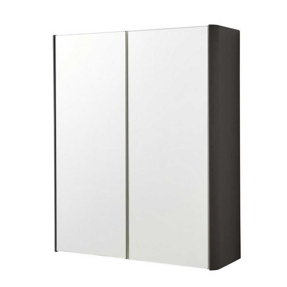 Kartell Arc 500mm Mirror Cabinet Matt Graphite (1)