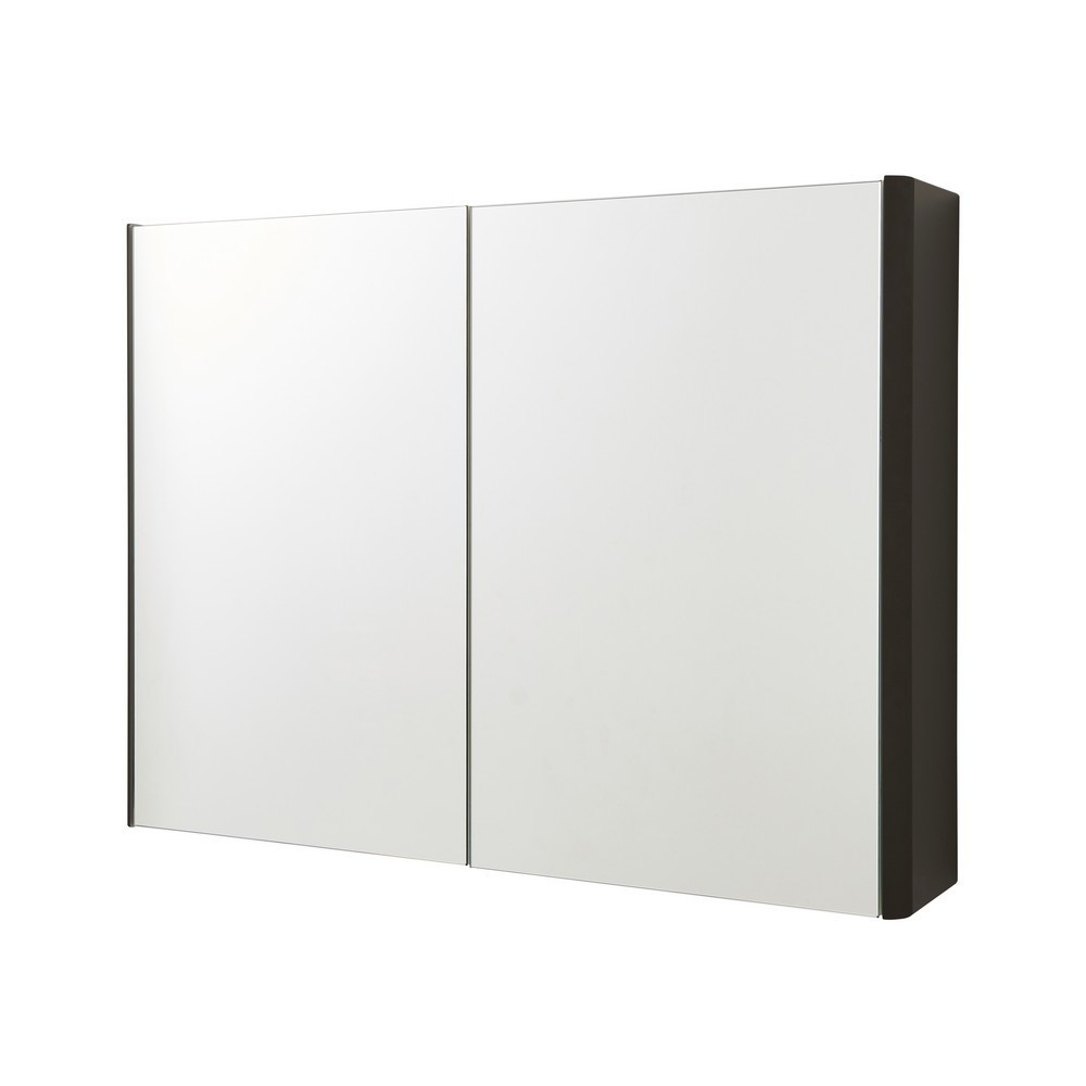 Kartell Arc 800mm Mirror Cabinet Matt Graphite (1)