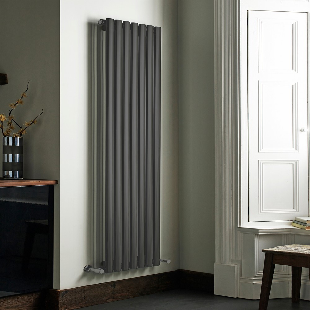 Kartell Aspen 1600 x 430mm Anthracite Vertical Single Designer Radiator