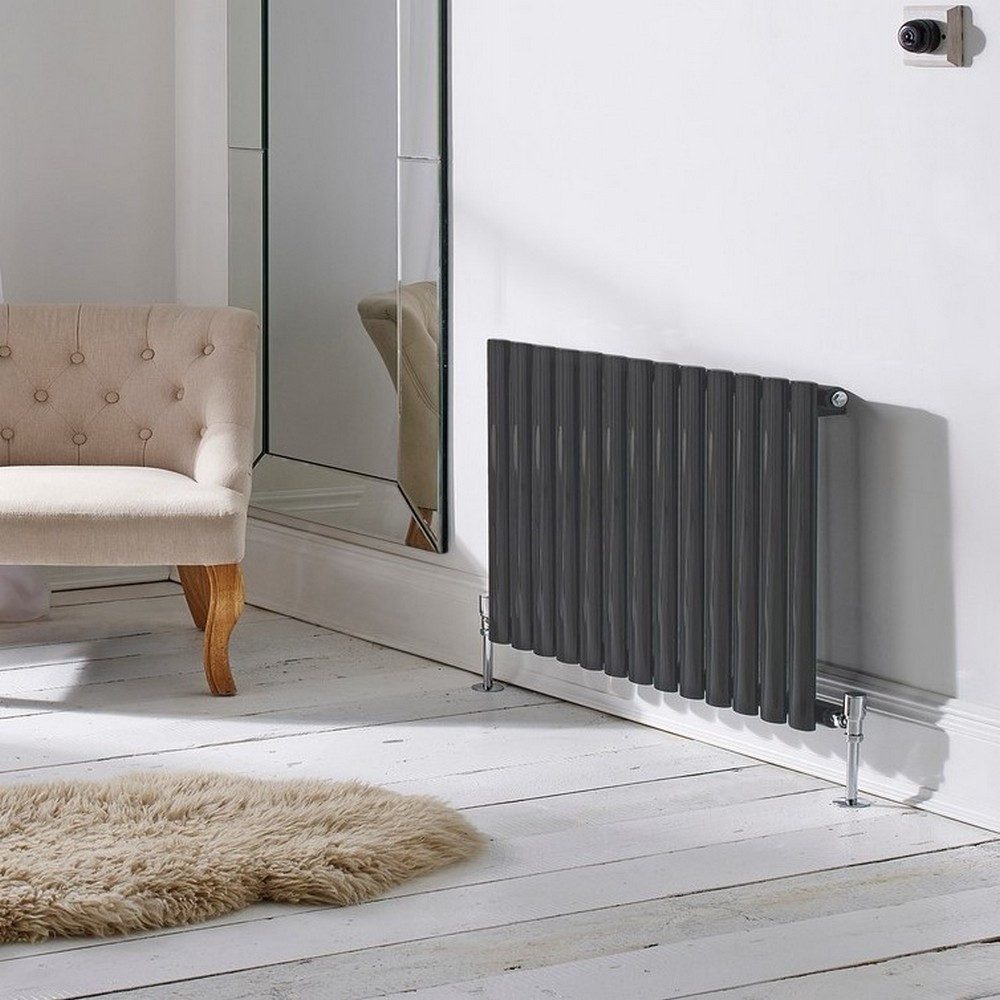 Kartell Aspen 600 x 370mm Anthracite Horizontal Single Designer Radiator