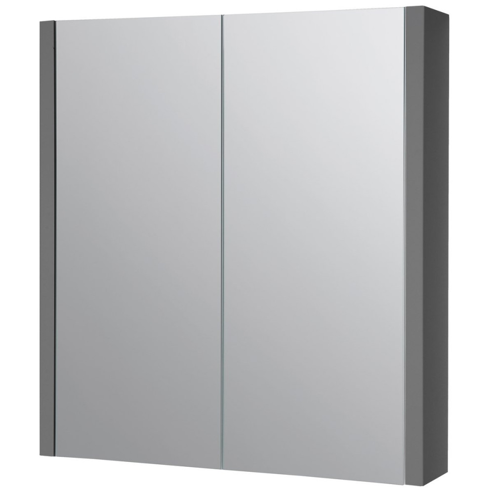 Kartell City 600mm Storm Grey Gloss Mirror Cabinet
