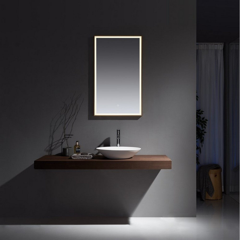 Kartell Clearlook Winchcombe 1000 x 600mm Brushed Brass Rectangular Mirror (1)