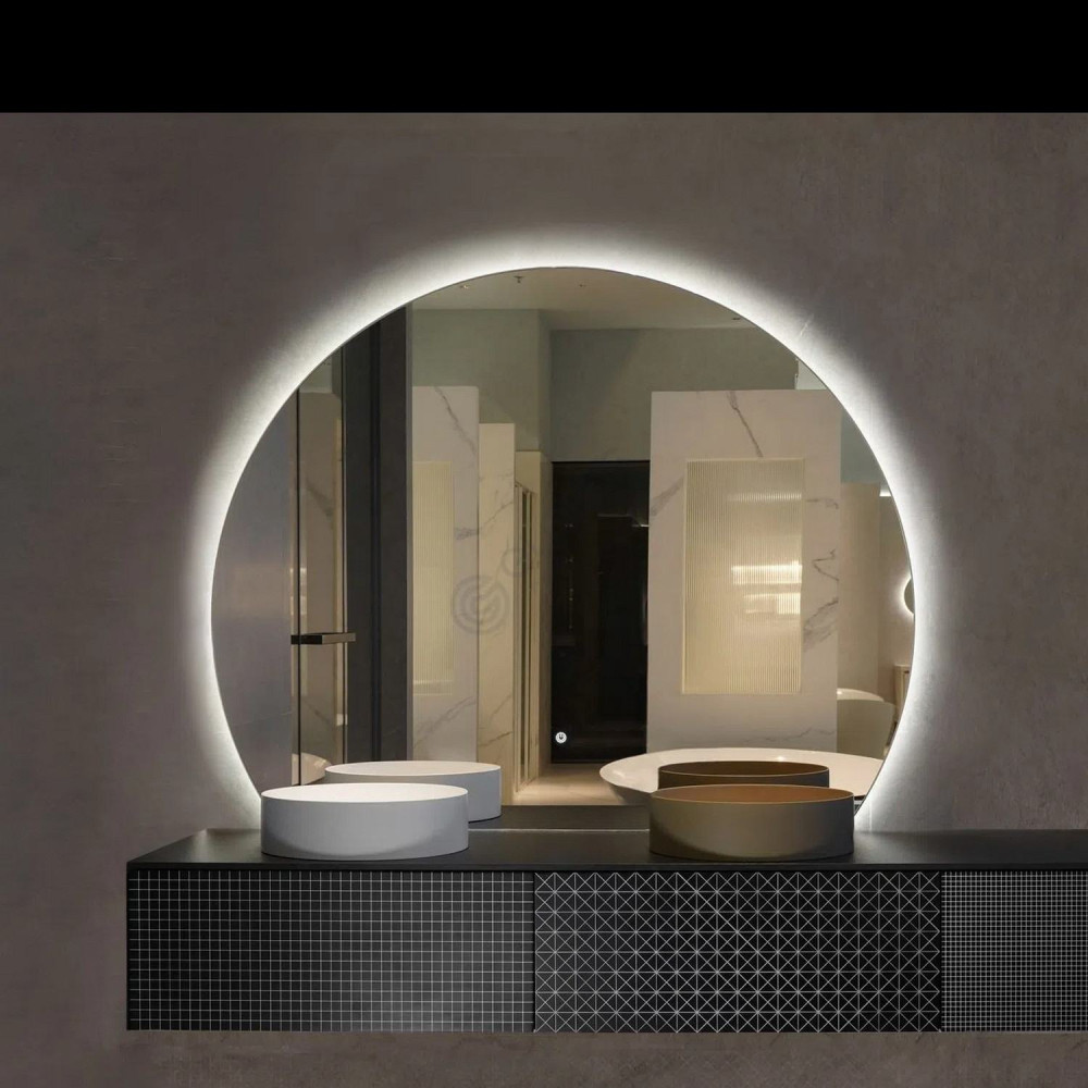 Kartell Eclipse 800 x 700mm LED Semi Round Bathroom Mirror
