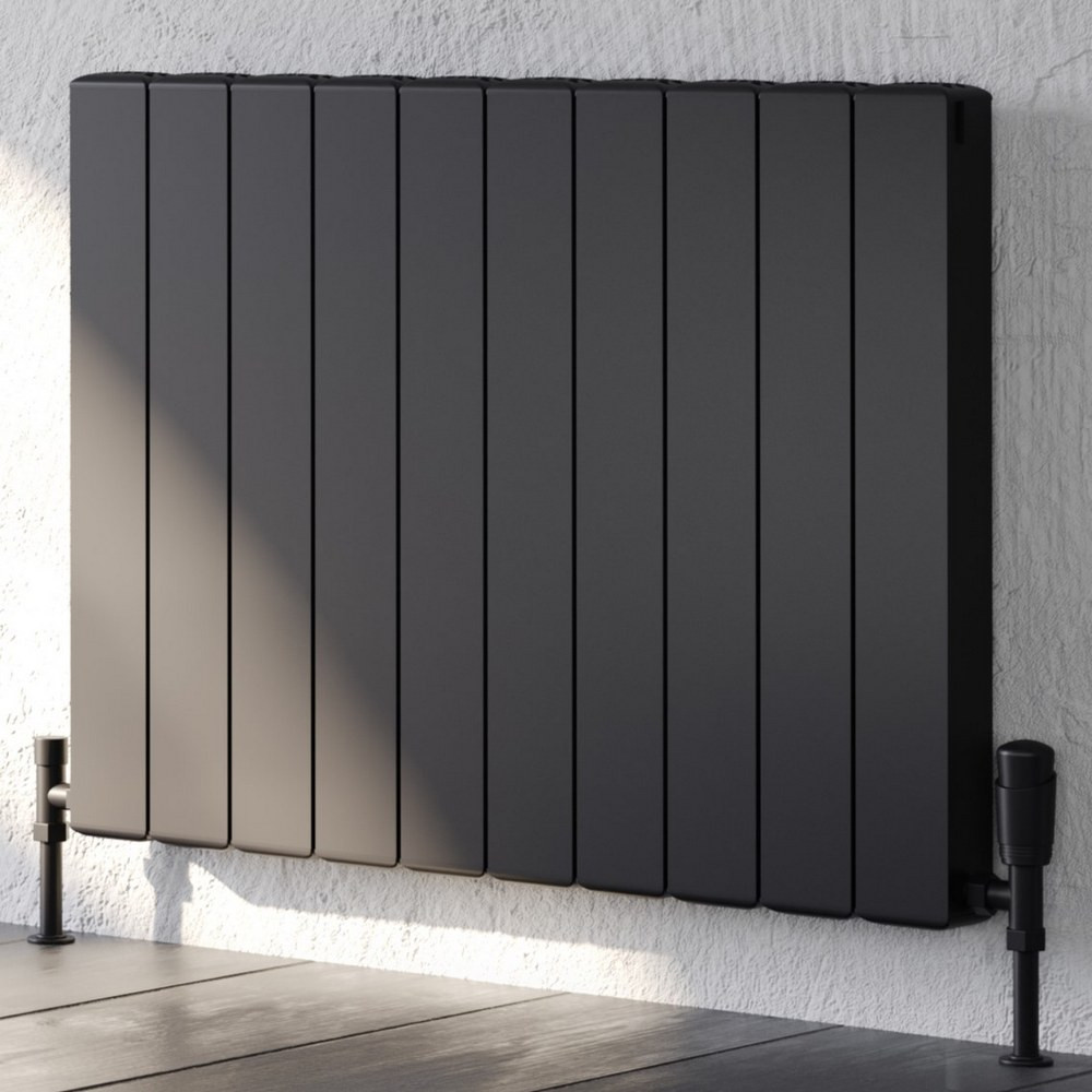 Kartell Edmonton 575 x 1436mm Black Horizontal Radiator