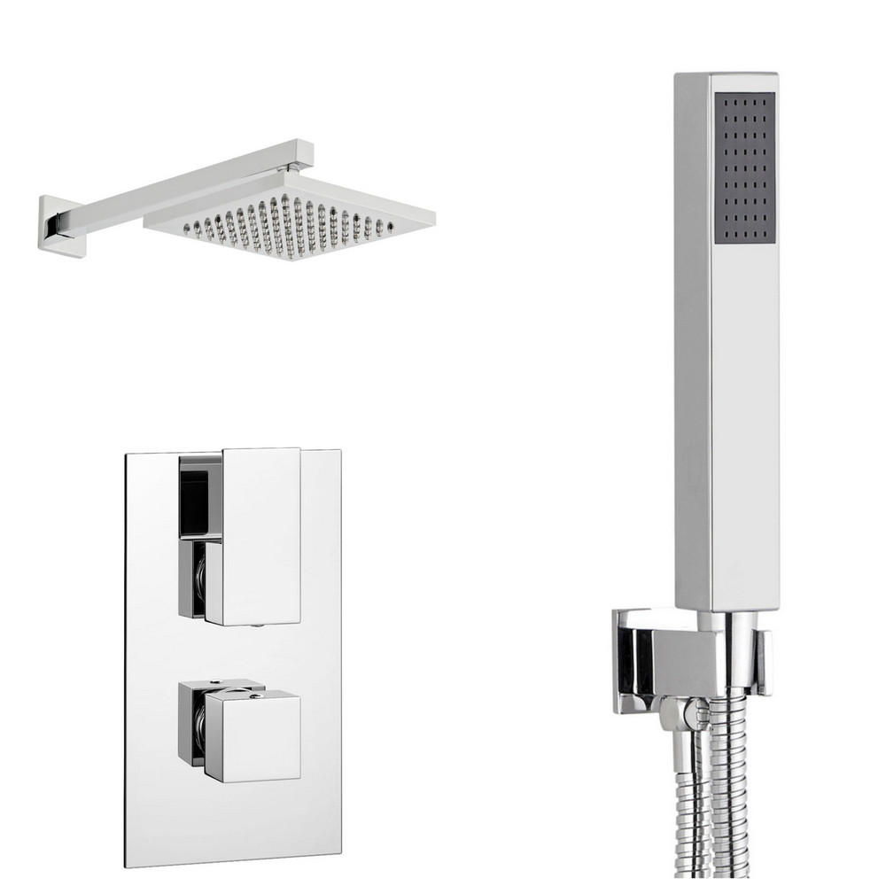 Kartell Element Thermostatic Concealed Shower with Overhead Drencher and Separate Handshower (1)