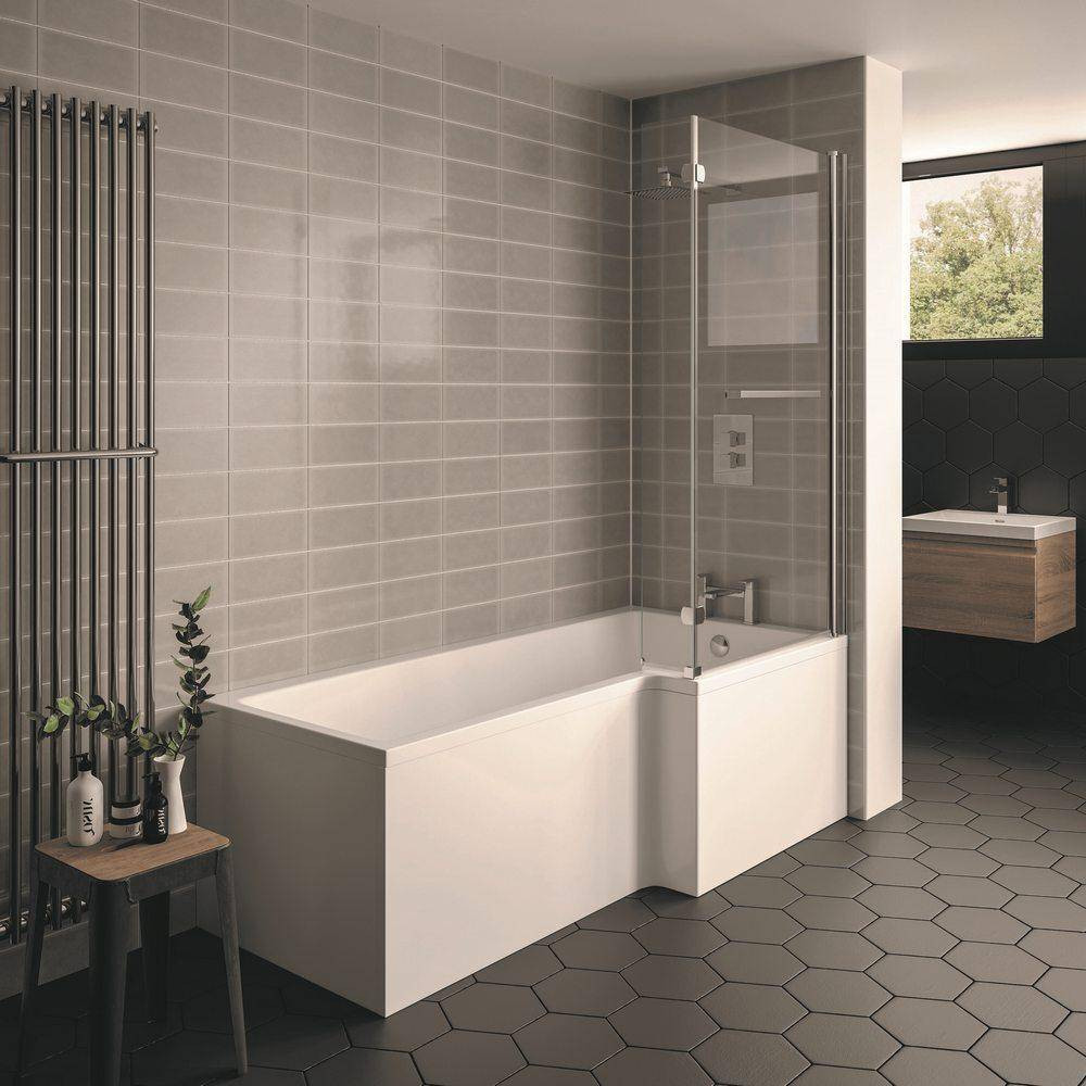 Kartell Elite Right Hand 1600 x 850mm L Shaped Shower Bath