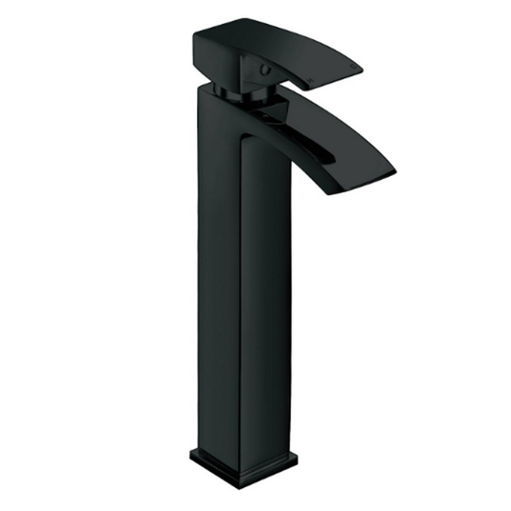 Kartell Fiuto Nero Matt Black Tall Mono Basin Mixer