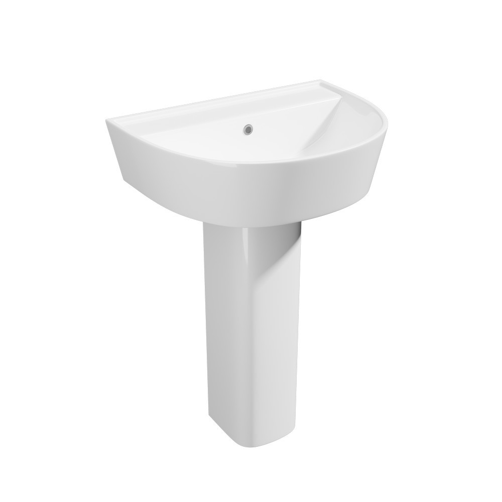 Kartell Genoa Rounded 550mm 1TH Basin and Pedestal (1)