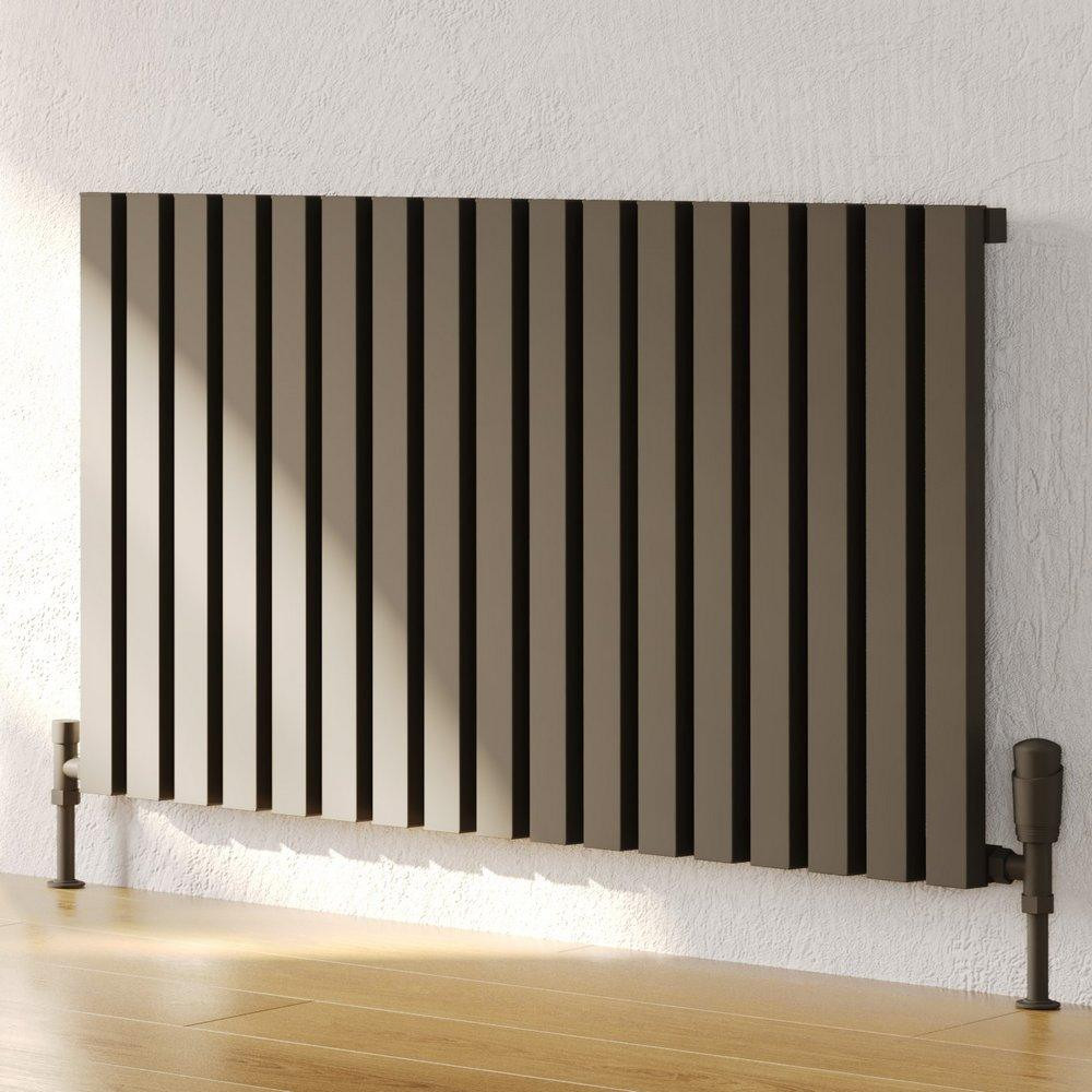 Kartell Hamilton 575 x 404mm Grey Horizontal Double Panel Radiator