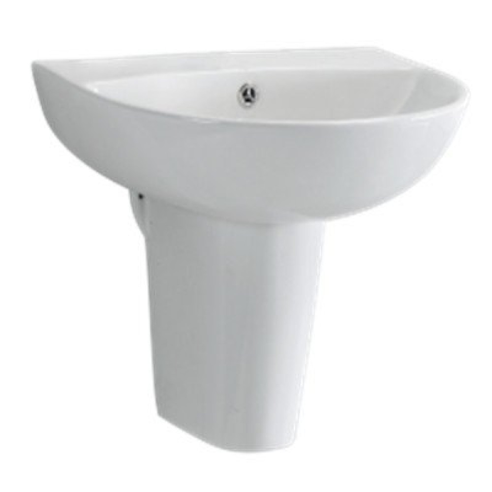 Kartell Kameo 500mm 1 Tap Hole Basin and Semi Pedestal