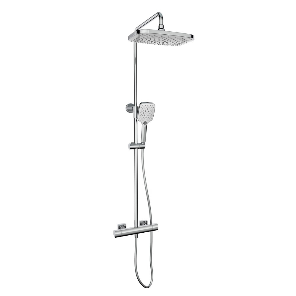 Kartell Kolt Chrome Bar Shower with Drencher and Handset