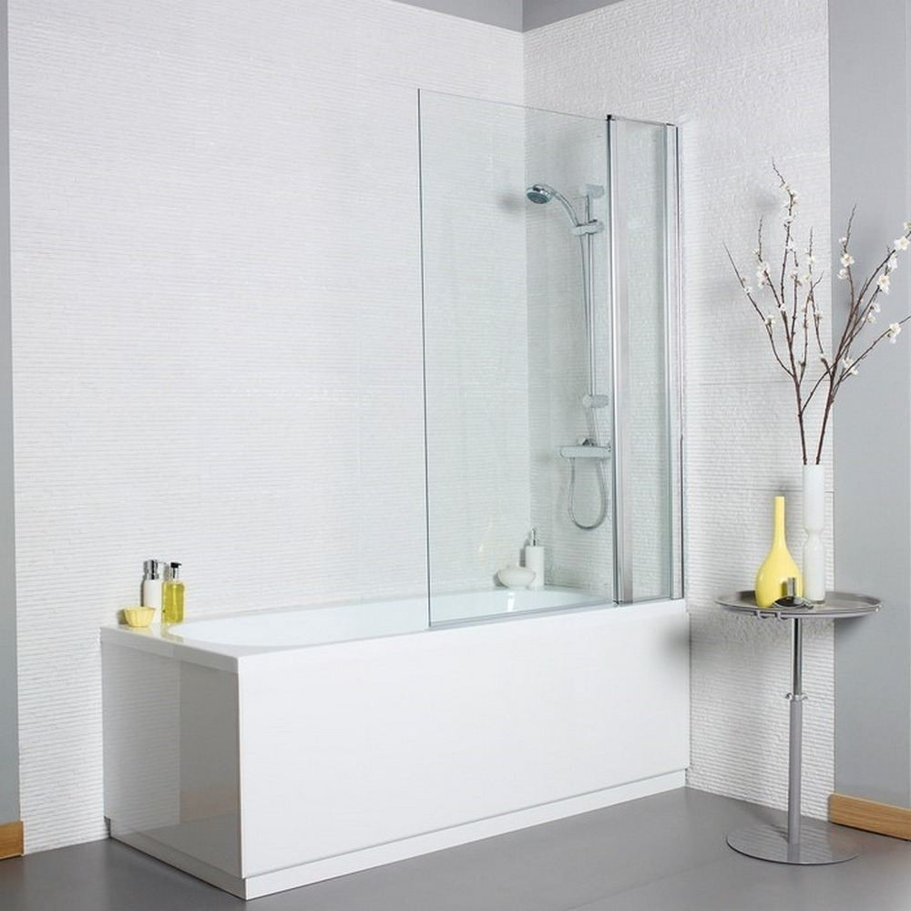 Kartell Koncept 1400 x 1000mm Square Edge Straight Bath Screen with Extension Panel