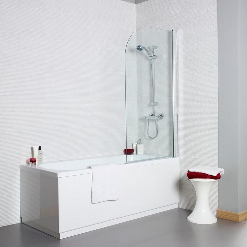 Kartell Koncept 1400 x 780mm Radius Edge Straight Bath Screen