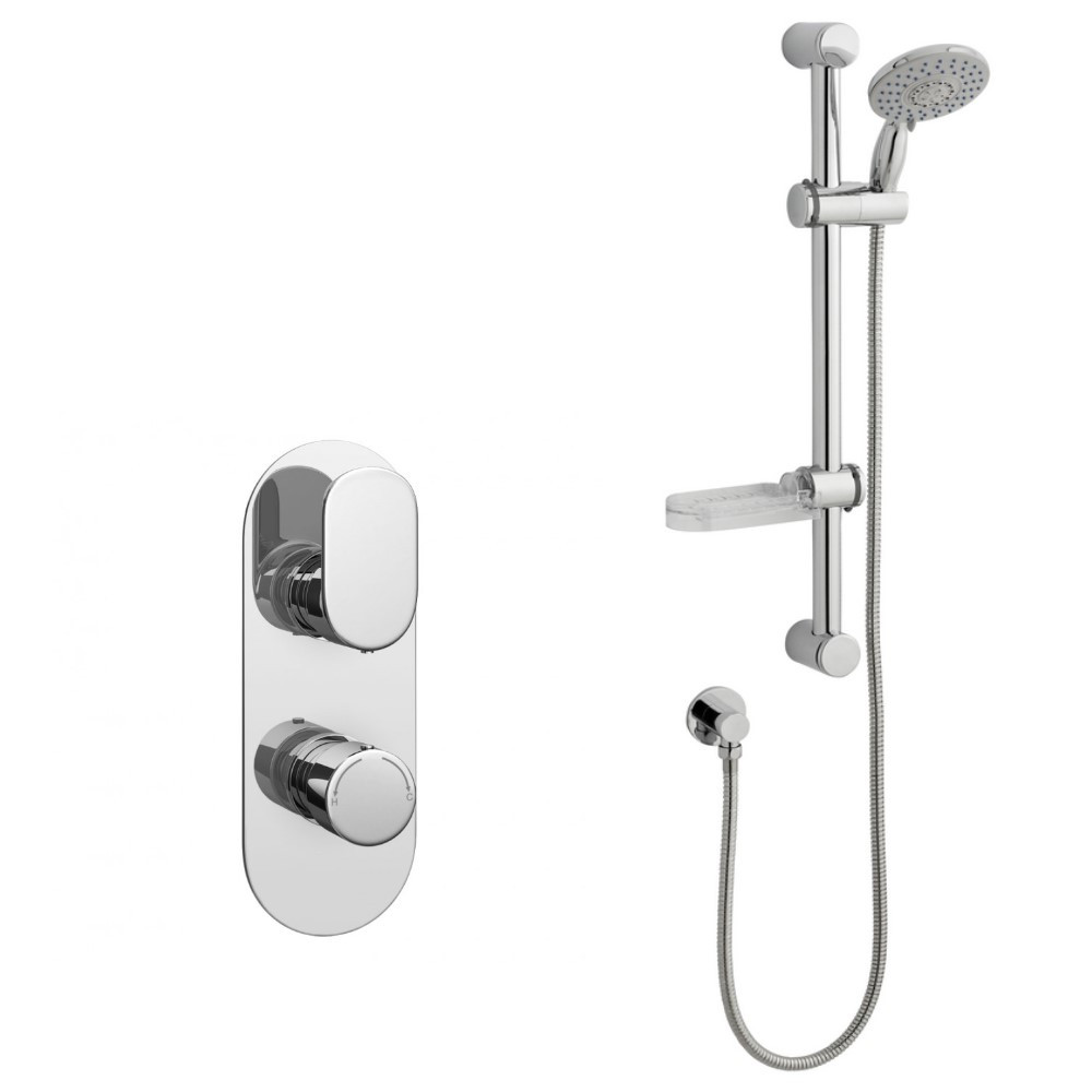 Kartell Logik Thermostatic Concealed Shower with Adjustable Slide Rail Kit