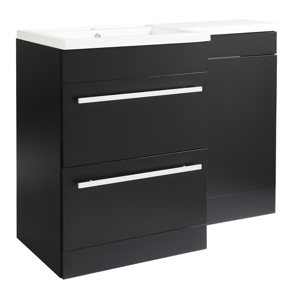Kartell Matrix 2 Drawer L Shaped 1100mm Left Hand Furniture Pack in Black