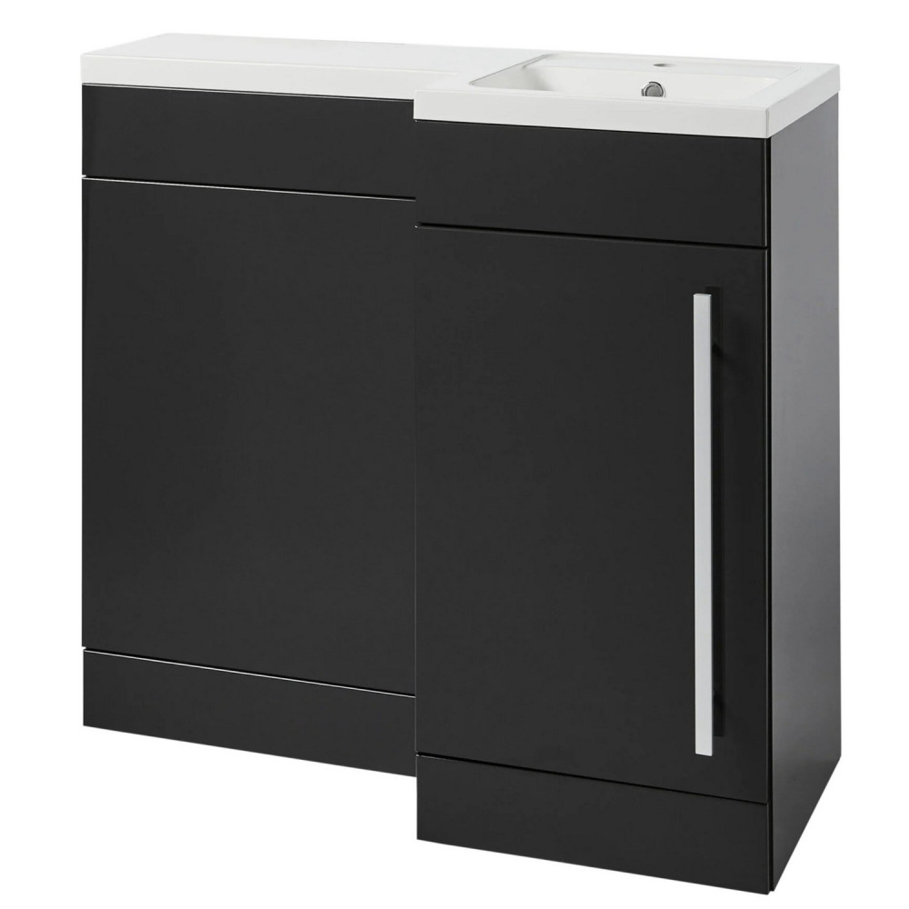 Kartell Matrix 900mm L Shaped Right Hand Furniture Pack in Grey Gloss
