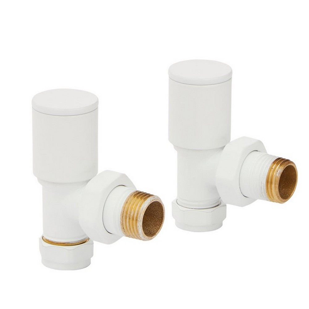 Kartell Modern Angled White 15mm Valves Pair