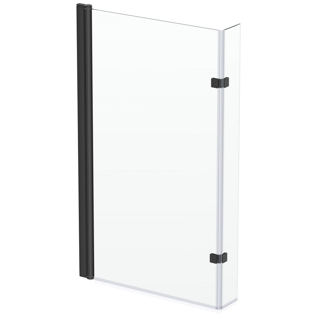 Kartell Nero Black L Shaped 1400 x 780mm Bath Screen
