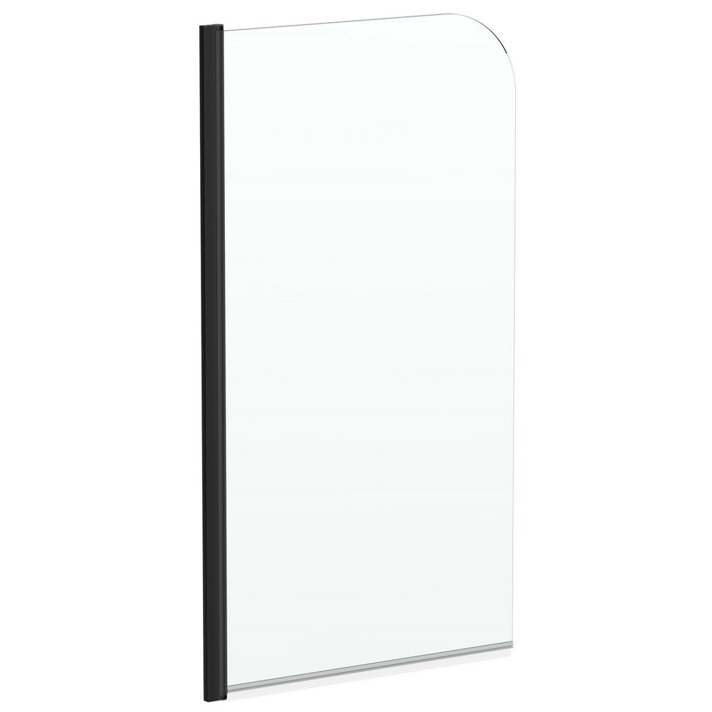 Kartell Nero Black Radius Edge 1400 x 780mm Straight Bath Screen