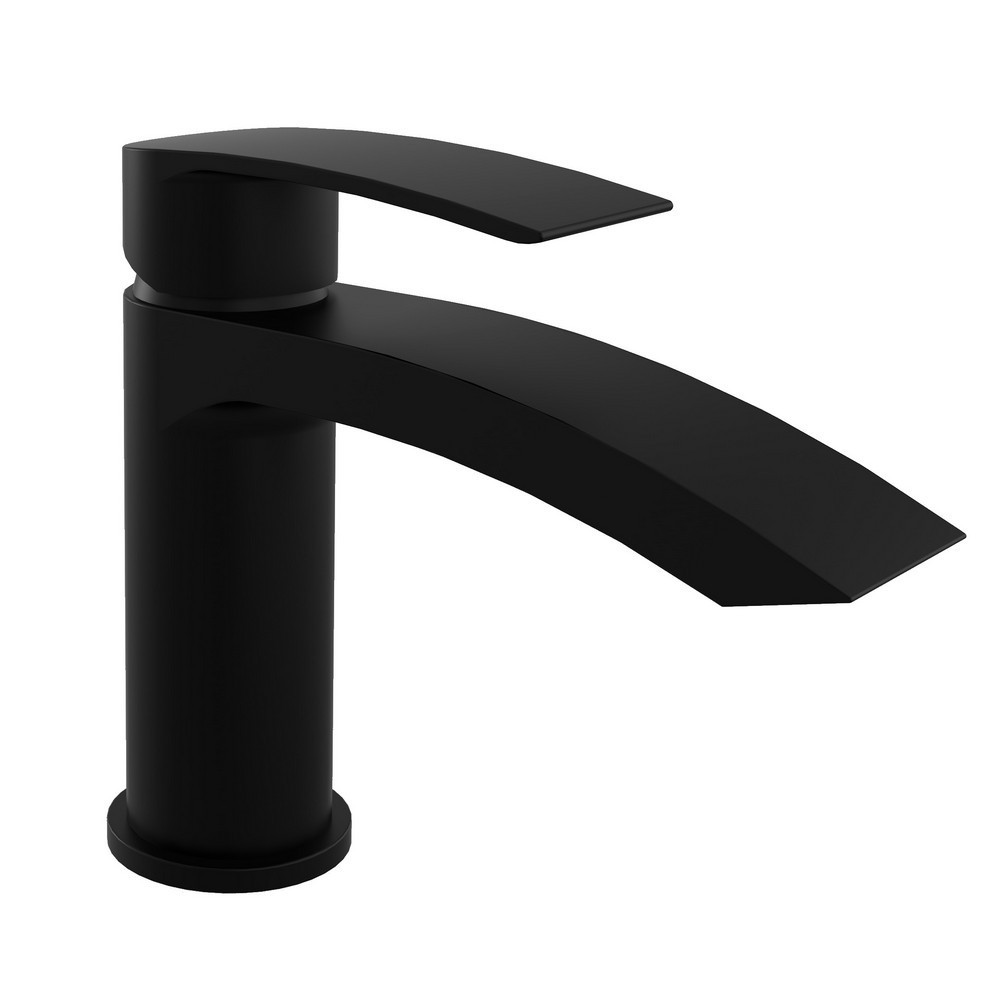 Kartell Nero Curve Mono Basin Mixer with Click Waste