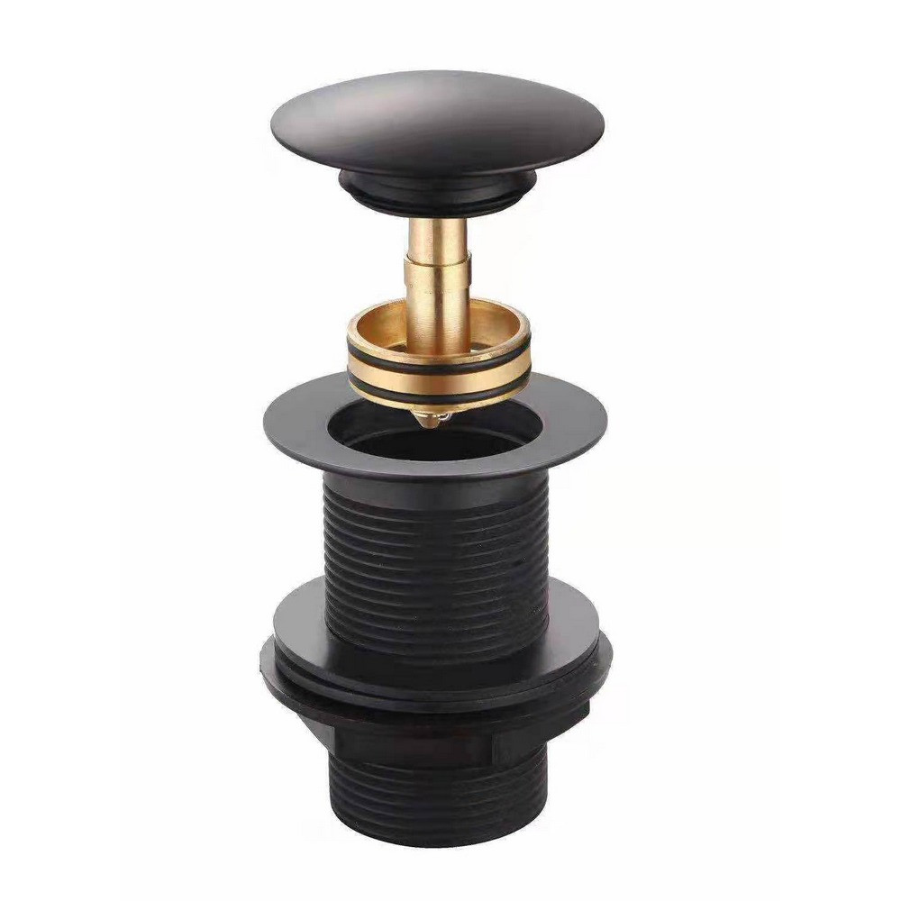 Kartell Nero Round Black Clicker Unslotted Basin Waste