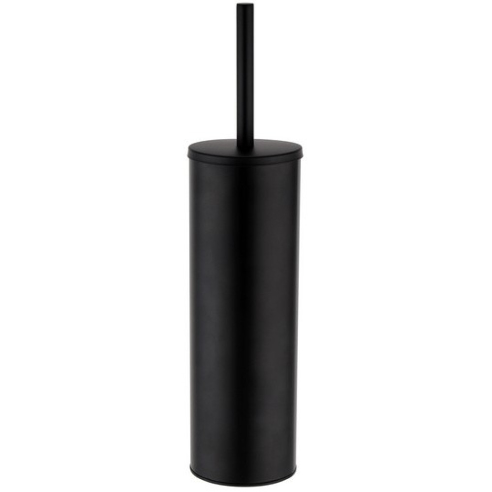 Kartell Nero Round Black Wall Mounted Toilet Brush and Holder