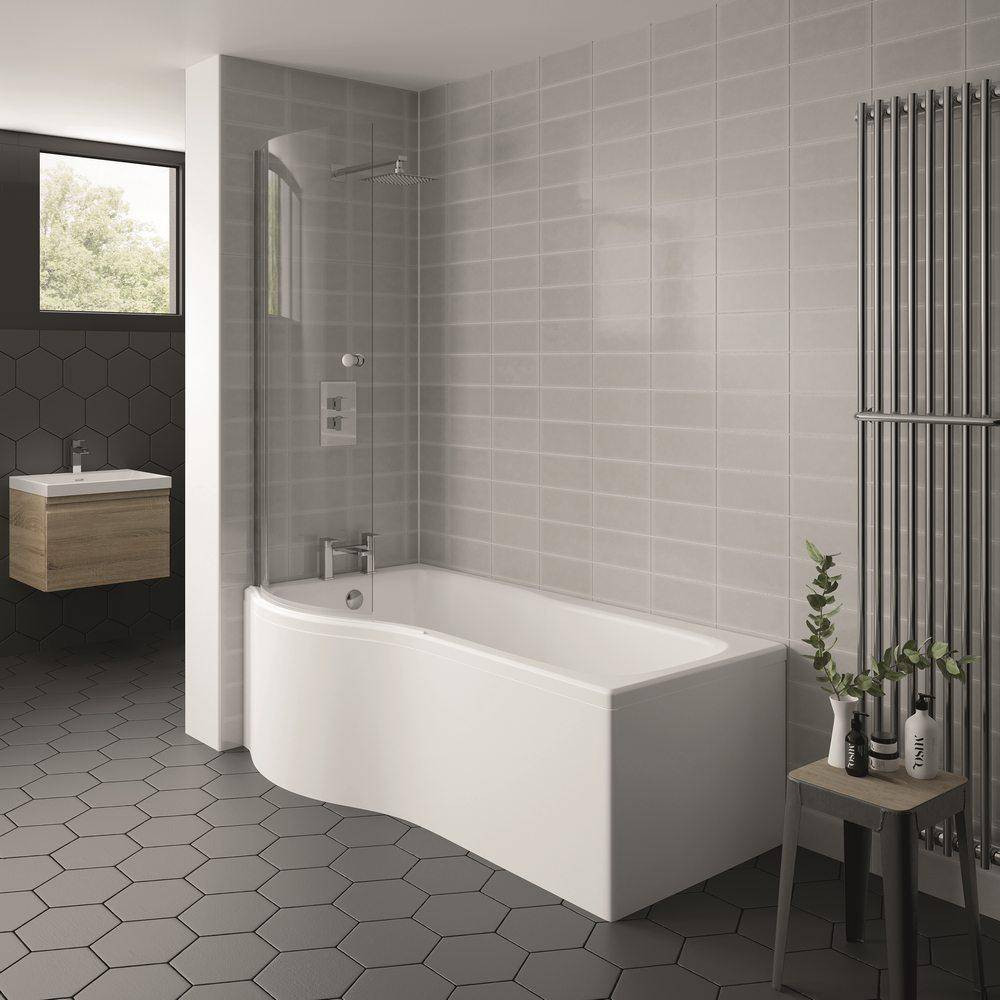 Kartell Oblique 1500 x 850mm P Shaped Left Handed Shower Bath
