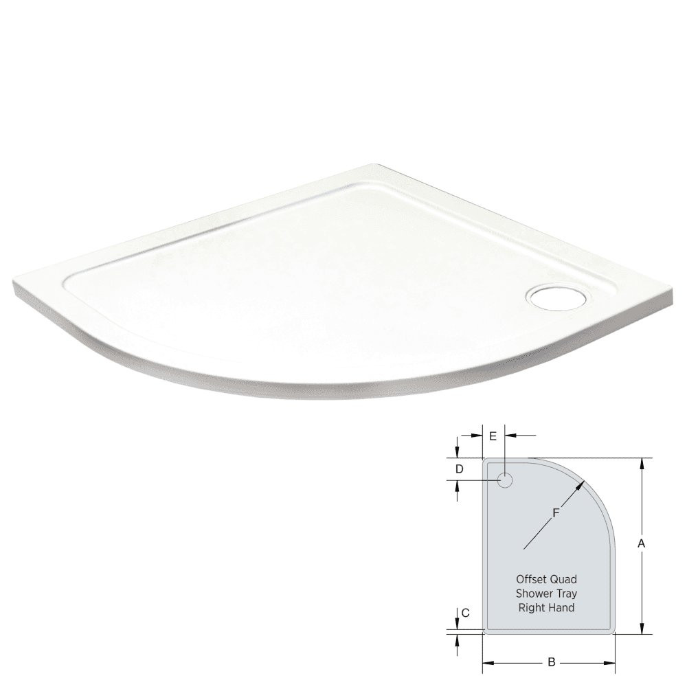 Kartell Offset Quadrant Shower Tray 1200 X 800mm RH