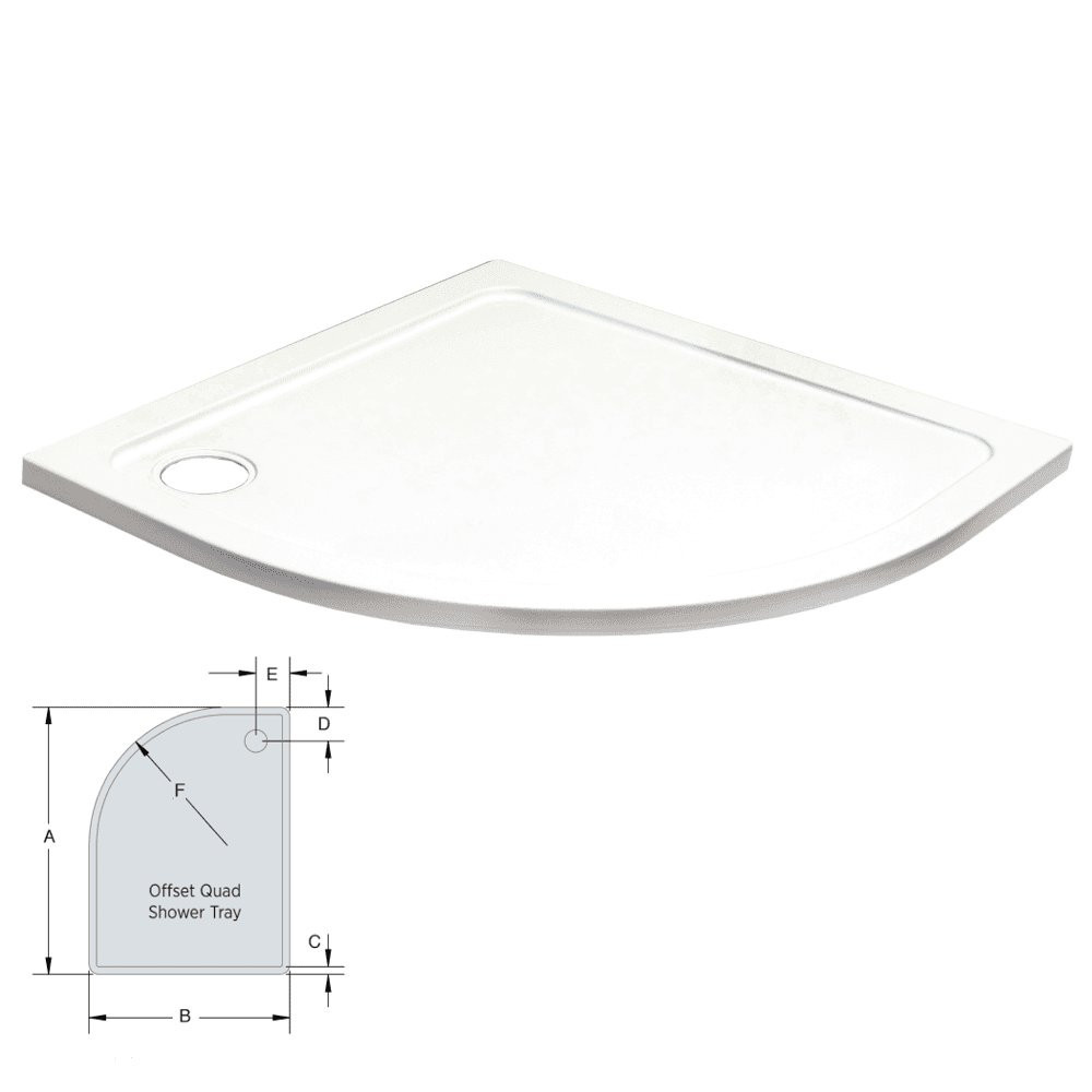 Kartell Offset Quadrant Shower Tray 1200 x 900mm LH