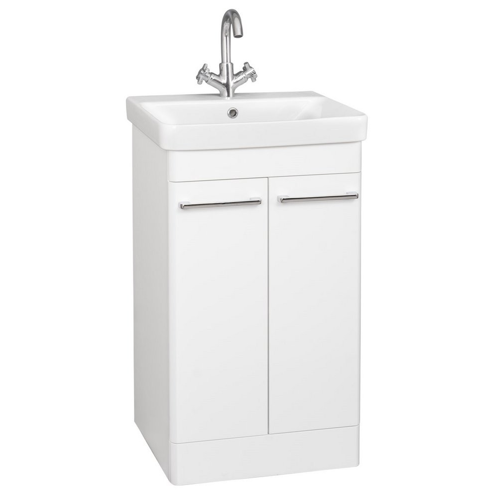 Kartell Options 24 500mm Gloss White Floorstanding Vanity Unit with Doors