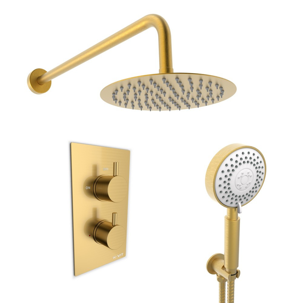 Kartell Ottone Thermostatic Concealed Shower with Handshower and Overhead Drencher (1)