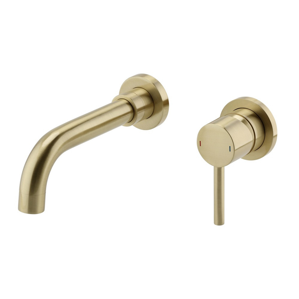 Kartell Ottone Wall Mounted Basin Mixer in Brushed Brass (1)