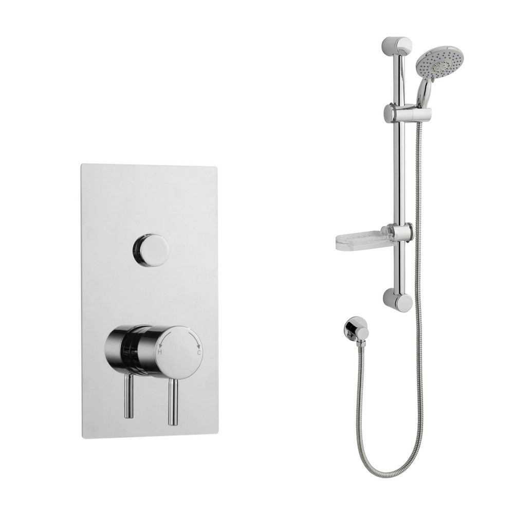 Kartell Plan Thermostatic Single Push Button Valve with Slide Kit
