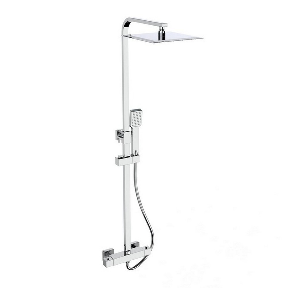 Kartell Pure Thermostatic Exposed Bar Shower with Overhead Drencher and Sliding Handset