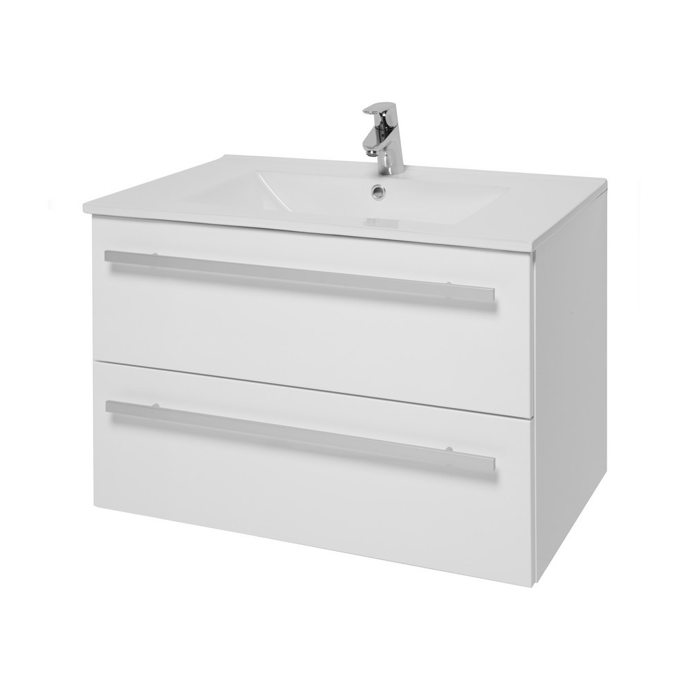 Kartell Purity 800mm Wall Mounted 2 Drawer Unit & Ceramic Basin