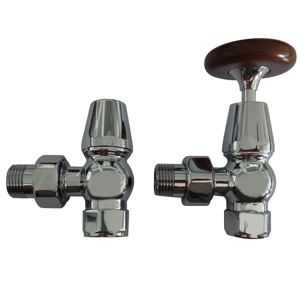 Kartell Traditional Radiator Valve Chrome (Pair)  | TRAD-ANG-C