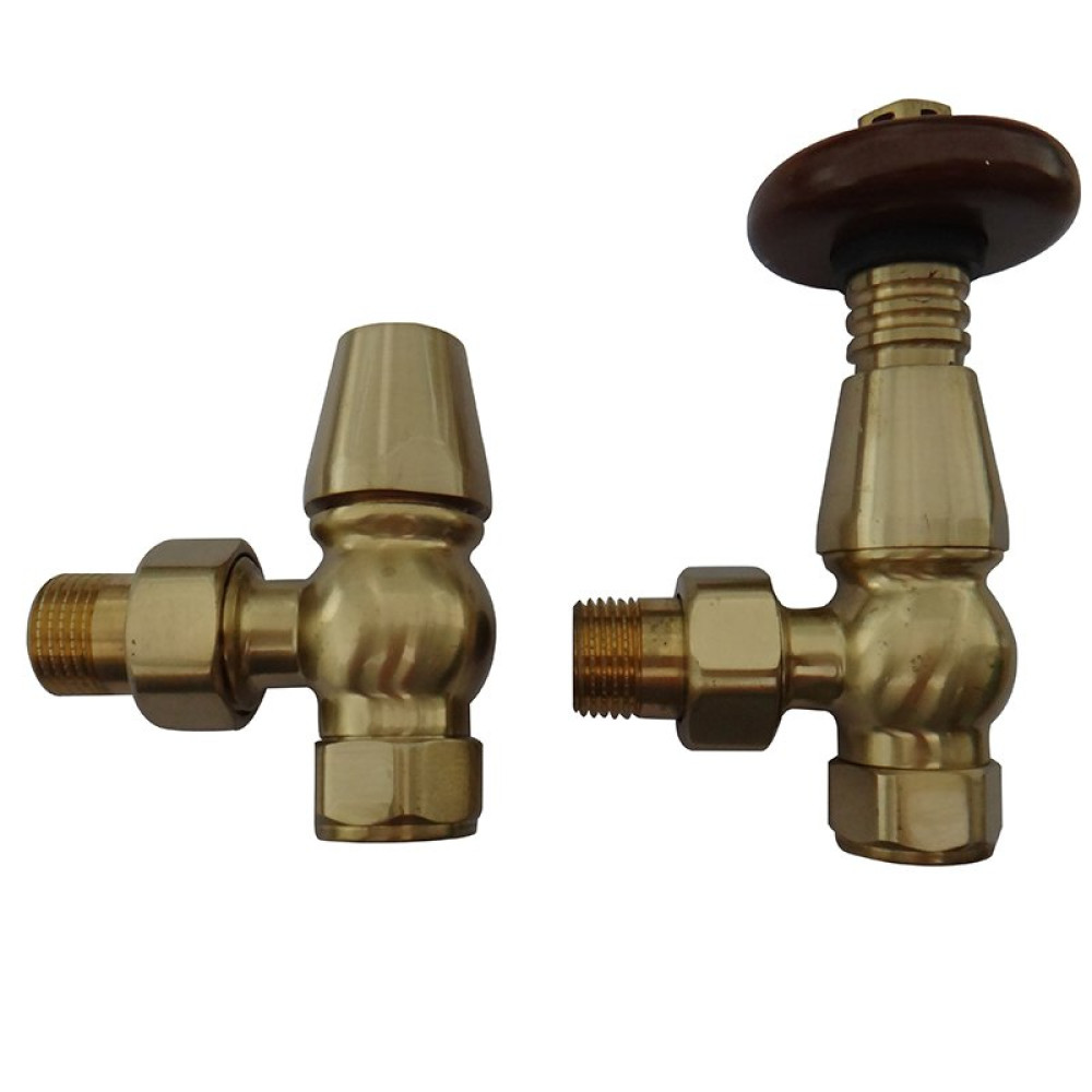 Kartell Traditional Radiator Valve Brass (Pair)  | TRAD-ANG-B