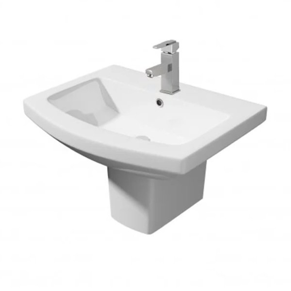 Kartell Trim 550mm 1th Basin with Semi Pedestal