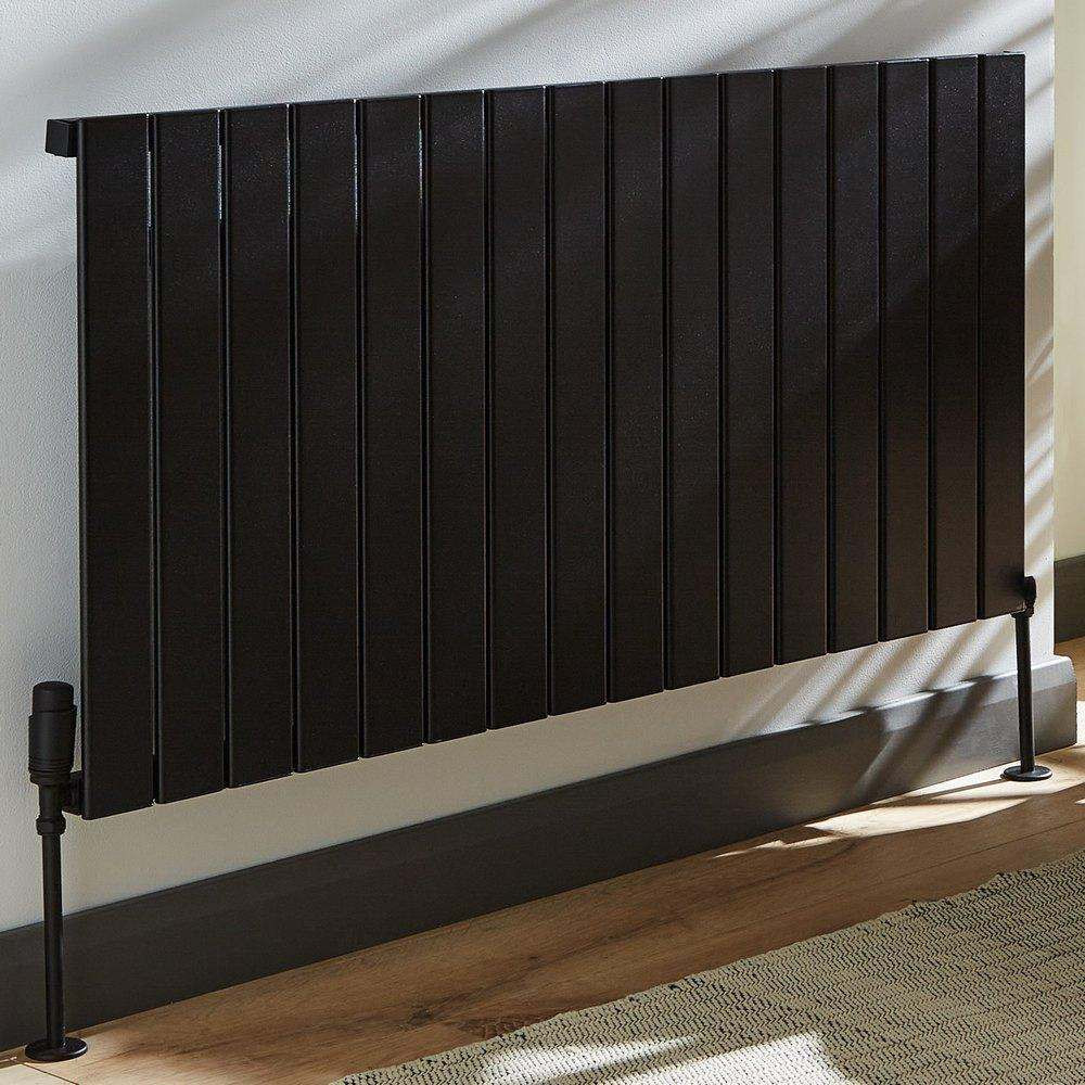 Kartell Victoria 575 x 1180mm Black Single Panel Horizontal Radiator