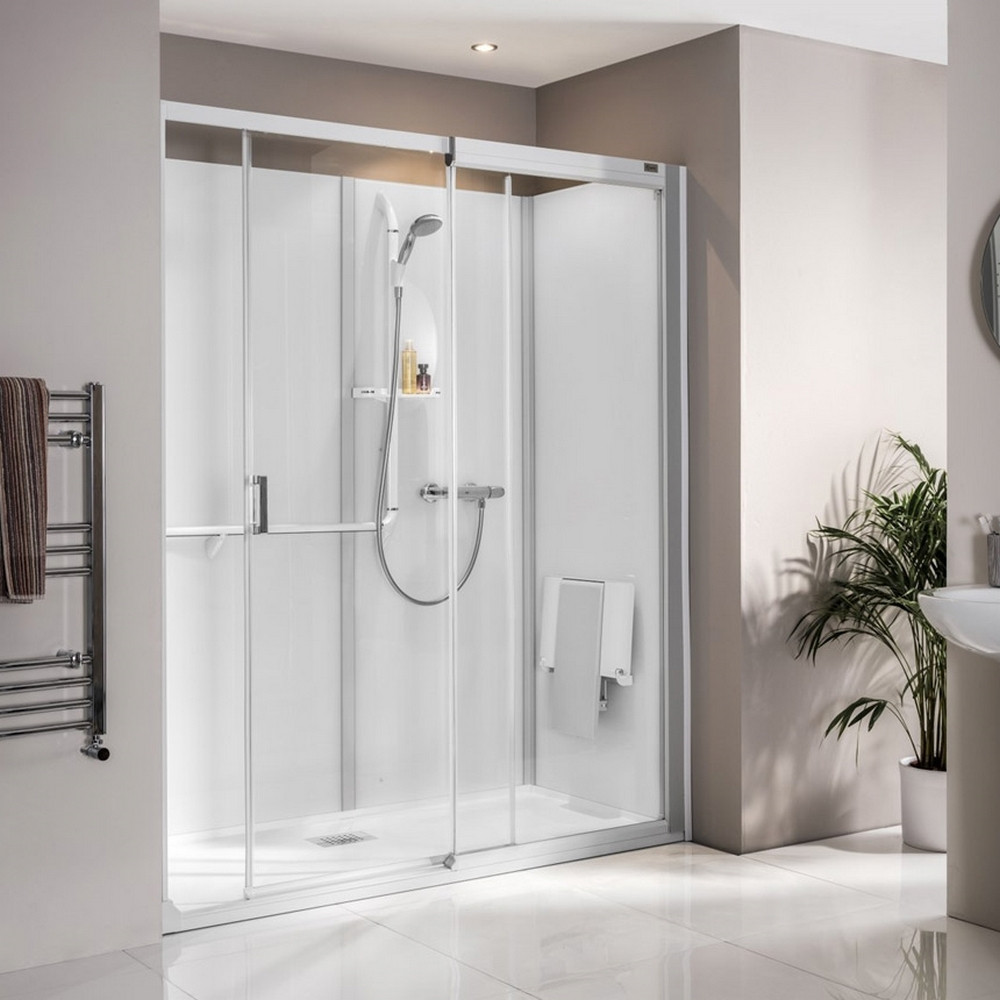Kinedo Kinemagic 7 Serenity+ 1200 x 700mm Recess Sliding Shower Cubicle with Thermo Shower