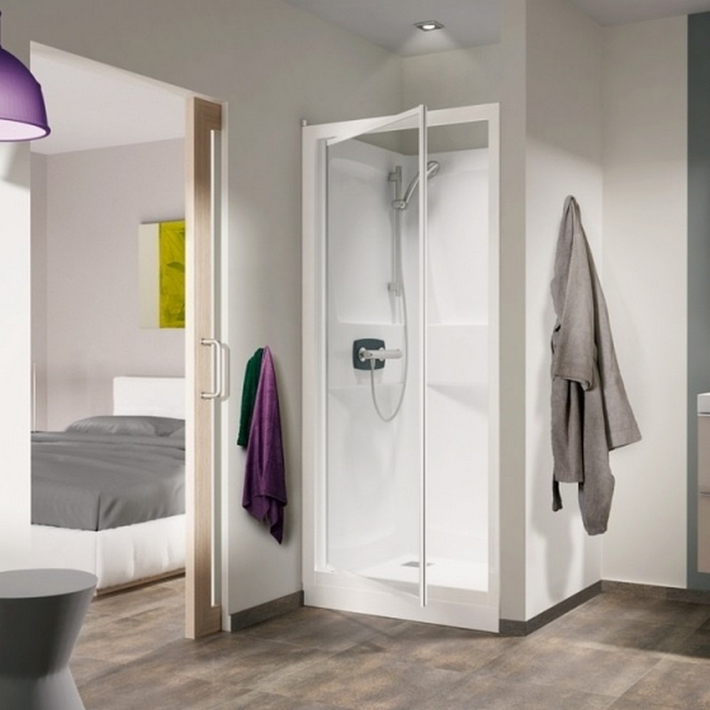 Kinedo Kineprime Glass 1000 x 800mm Recessed Pivot Shower Cubicle (1)