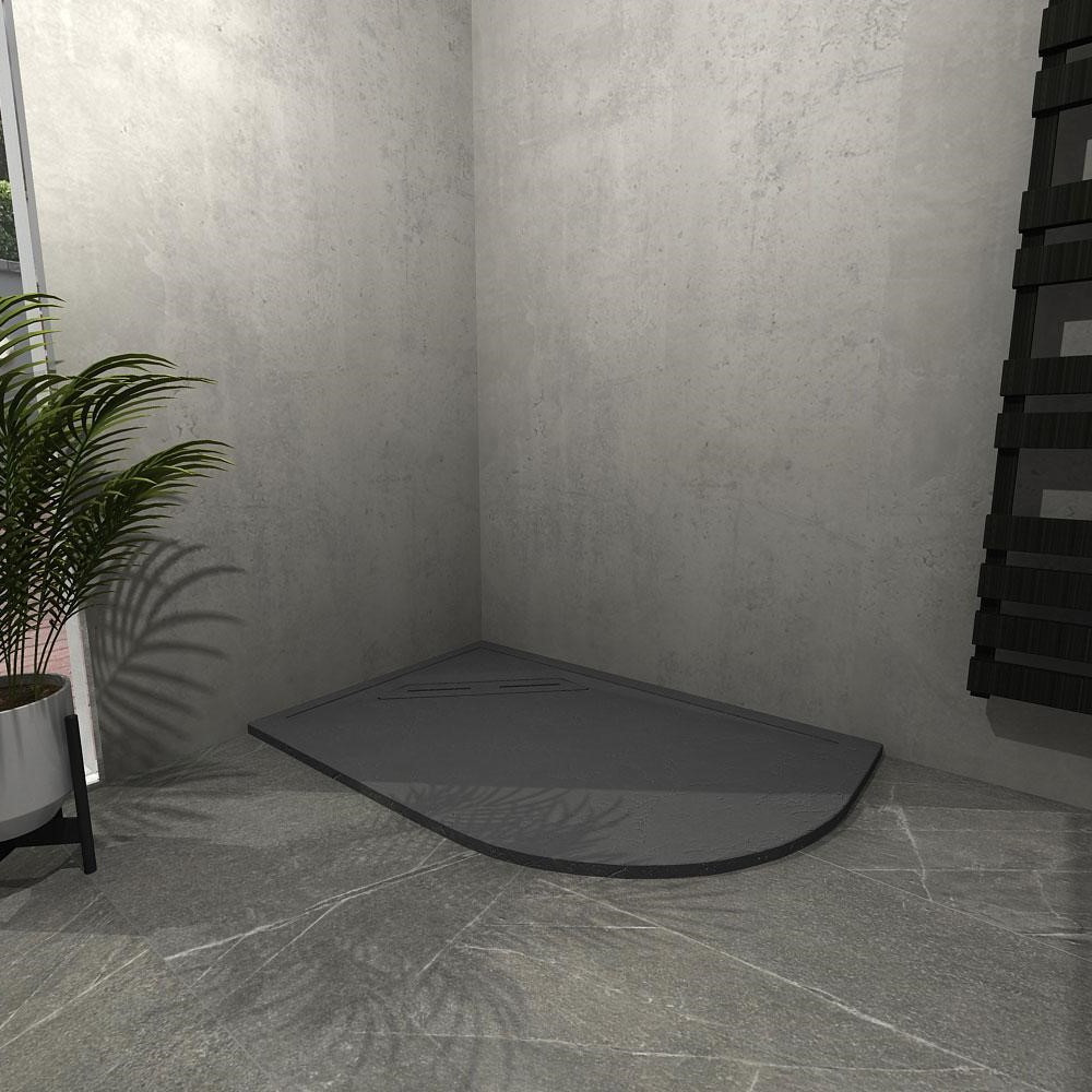 Kudos Connect2 1000 x 810mm Offset Curved Slate Grey Shower Tray Left Hand (2)