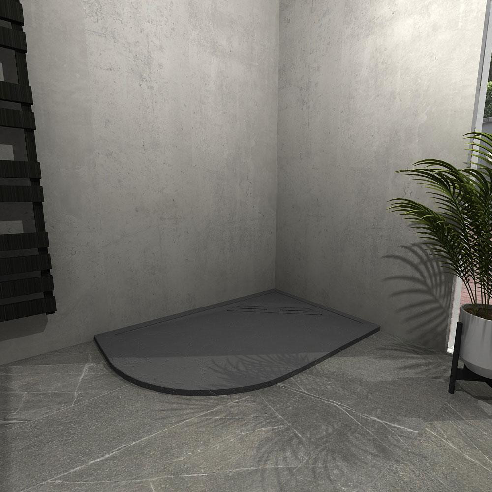 Kudos Connect2 1000 x 810mm Offset Curved Slate Grey Shower Tray Right Hand (2)