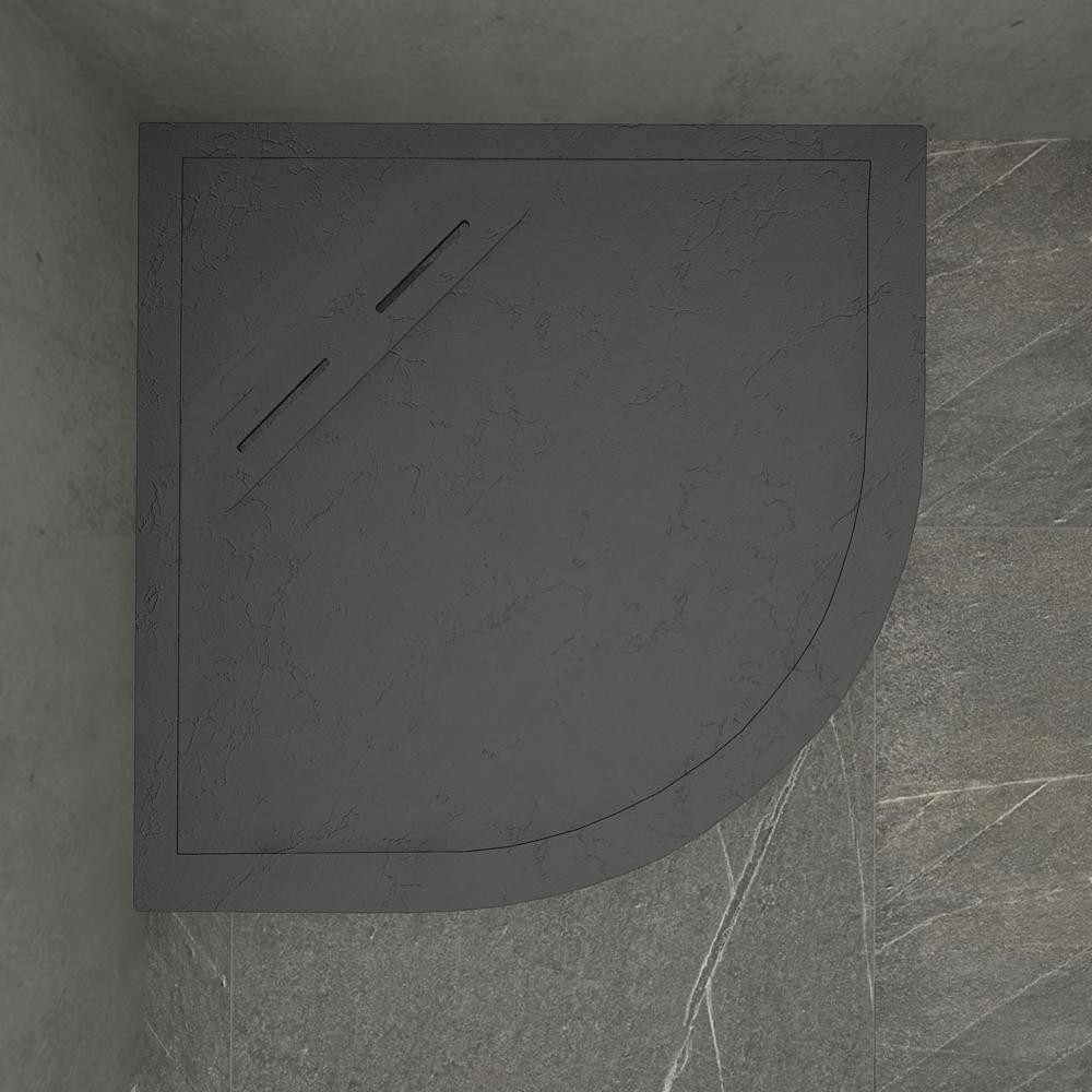 Kudos Connect2 910 x 910mm Curved Slate Grey Shower Tray (1)