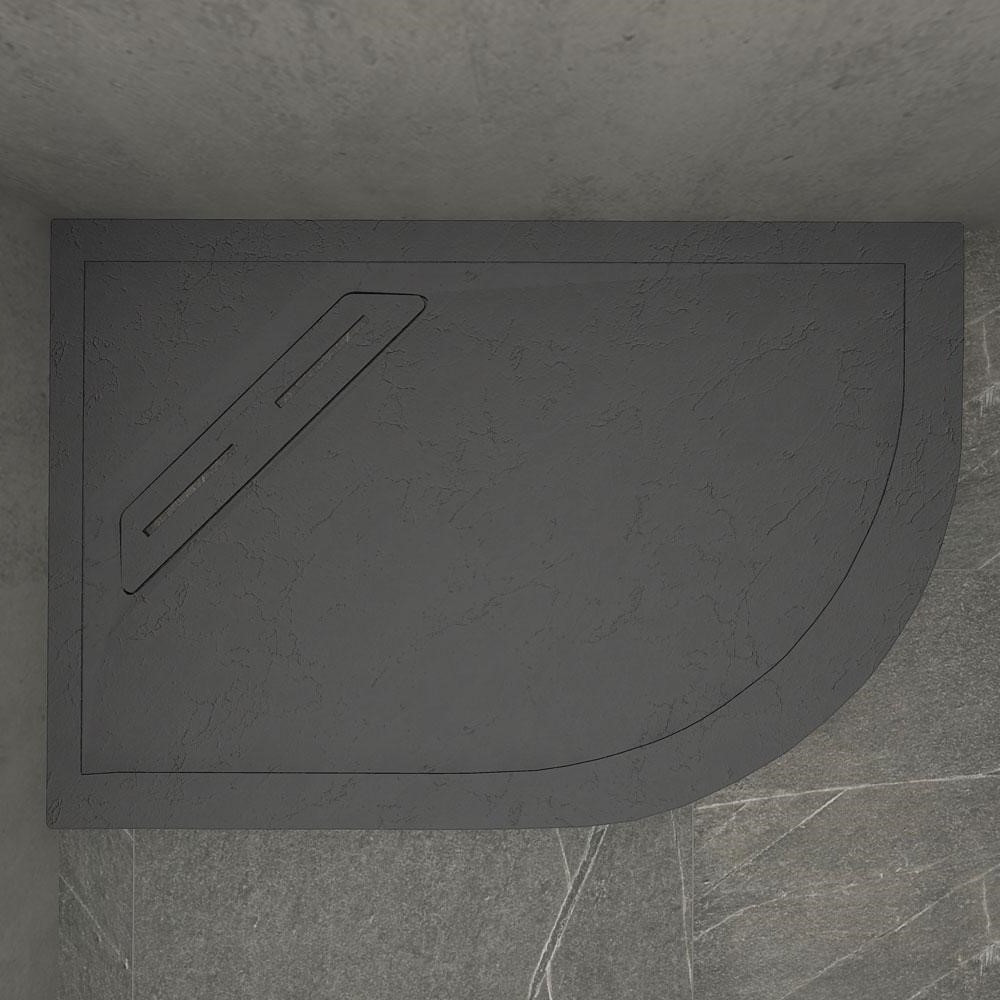Kudos Connect 2 Left Hand Offset Quadrant Slate Grey Shower Tray 1000 x 800mm (1)