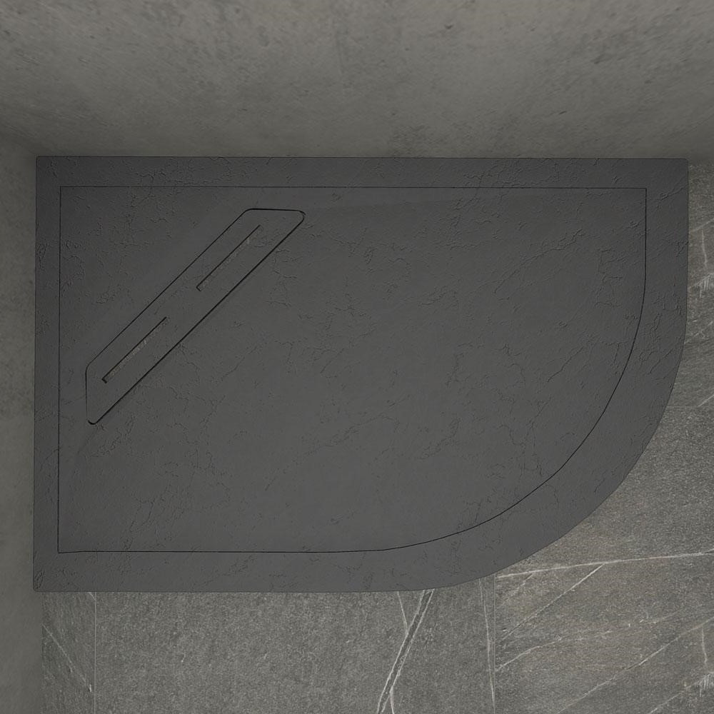 Kudos Connect 2 Left Hand Offset Quadrant Slate Grey Shower Tray 1000 x 900mm